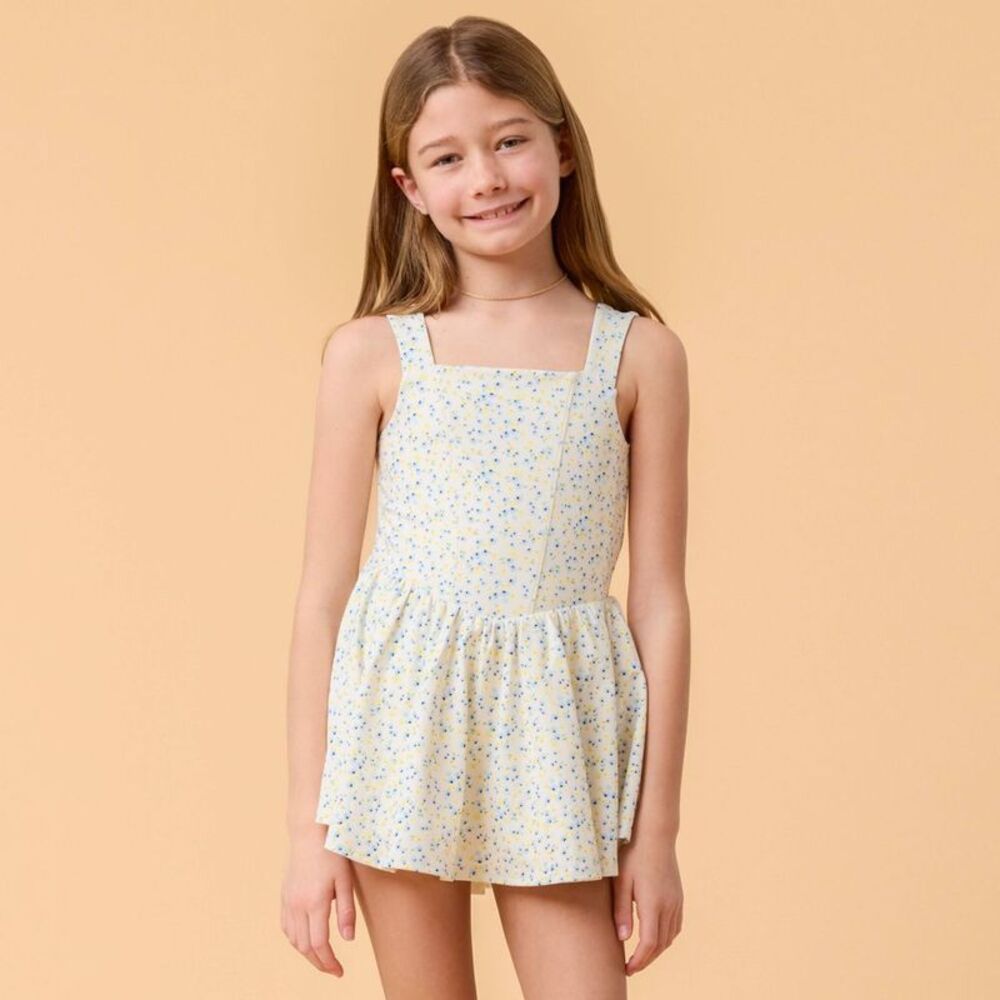 Blogilates -  Girls' Mommy & Me Princess Bow Back Dre White